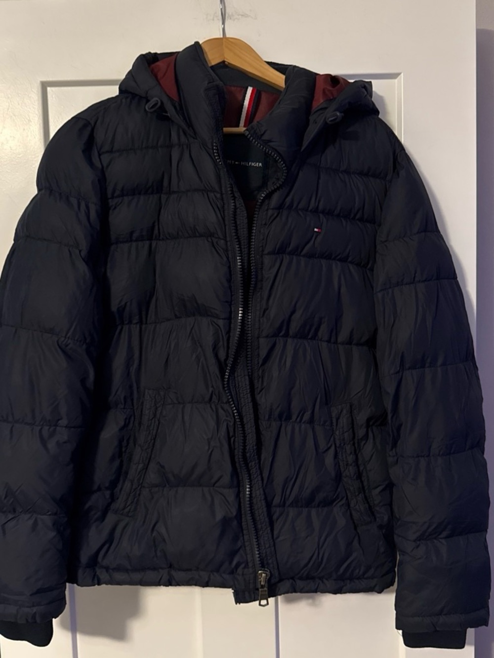 Tommy Hilfiger Men's Dark Navy Hooded Quilted Puffer Jacket